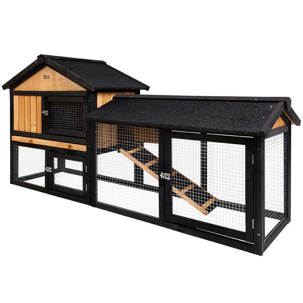 Chicken Coop, Rabbit Hutch, Guinea Pig 165cm x 43cm x 86cm Extra Large Cage Wooden Outdoor