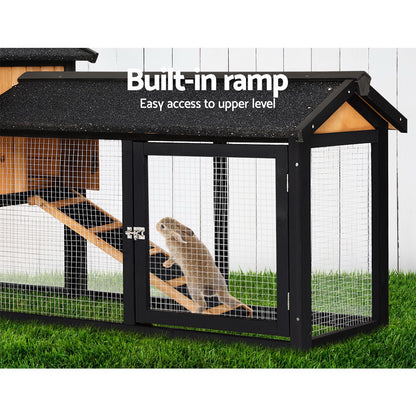 Chicken Coop, Rabbit Hutch, Guinea Pig 165cm x 43cm x 86cm Extra Large Cage Wooden Outdoor