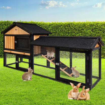 Chicken Coop, Rabbit Hutch, Guinea Pig 165cm x 43cm x 86cm Extra Large Cage Wooden Outdoor