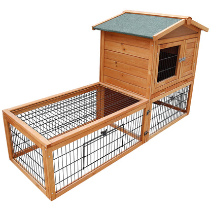 Chicken Coop, Rabbit Hutch 155cm x 49cm x 90cm Large Run Wooden Cage