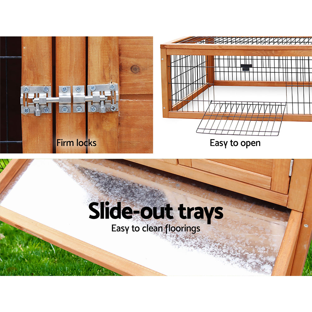 Chicken Coop, Rabbit Hutch 155cm x 49cm x 90cm Large Run Wooden Cage