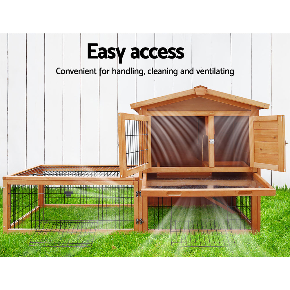 Chicken Coop, Rabbit Hutch 155cm x 49cm x 90cm Large Run Wooden Cage