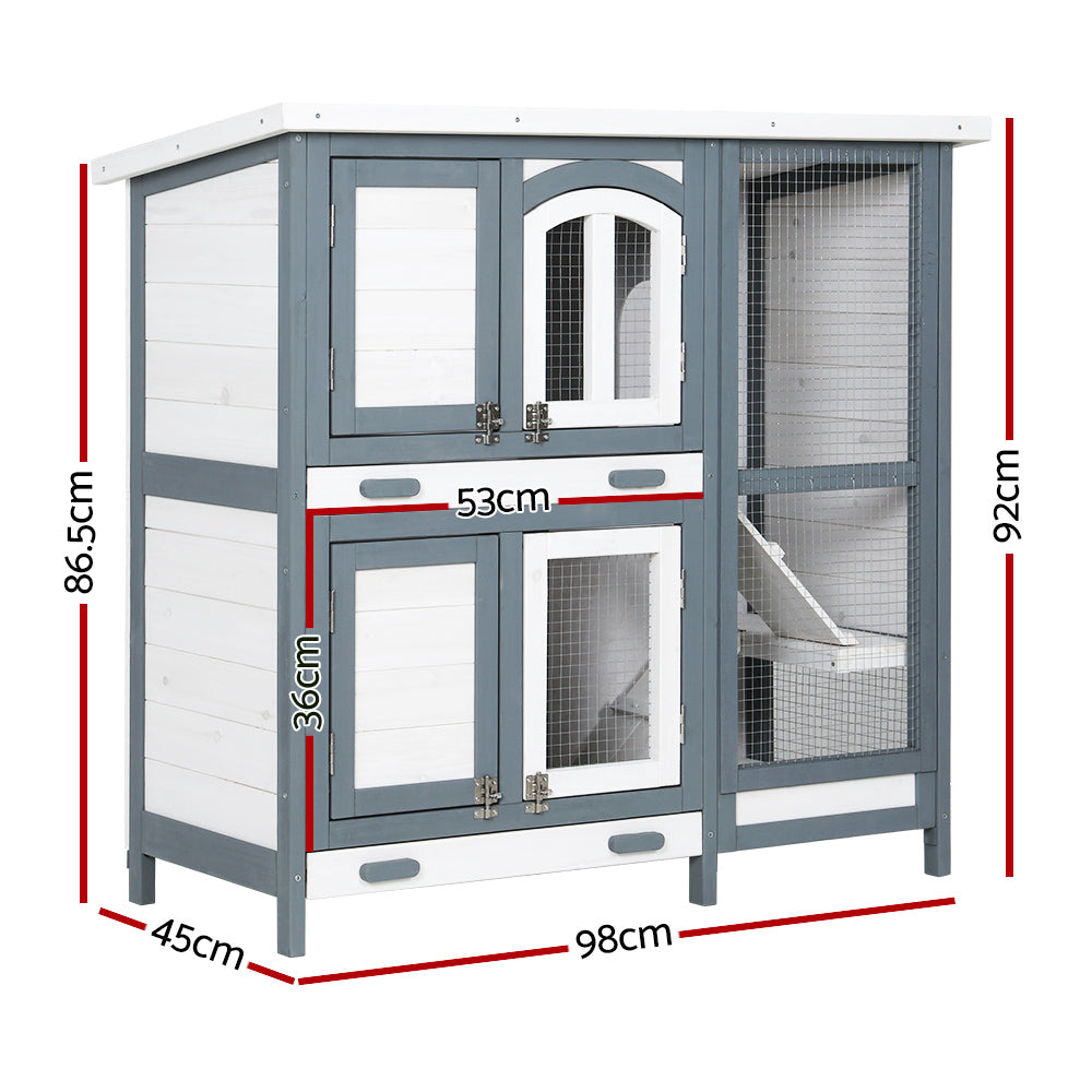 Chicken Coop, Rabbit Hutch, Guinea Pig 98cm x 45cm x 92cm Large Wooden Cage