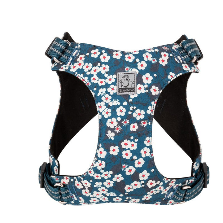 Floral Dog Harness Saxony Blue XXXS