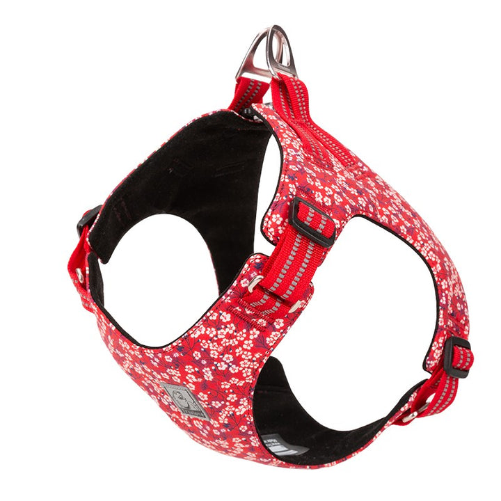 Floral Dog Harness Red XS