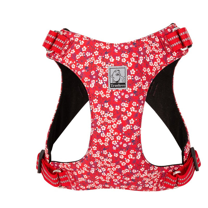 Floral Dog Harness Red XS