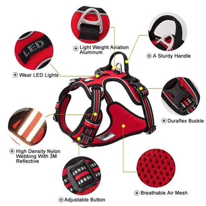 No Pull Dog Harness Red L