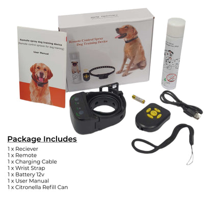 Anti Bark Citronella Spraying Training Dog Collar Automatic + Remote Rechargeable