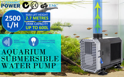 Aquarium Submersible Pond Water Pump 2500L/H