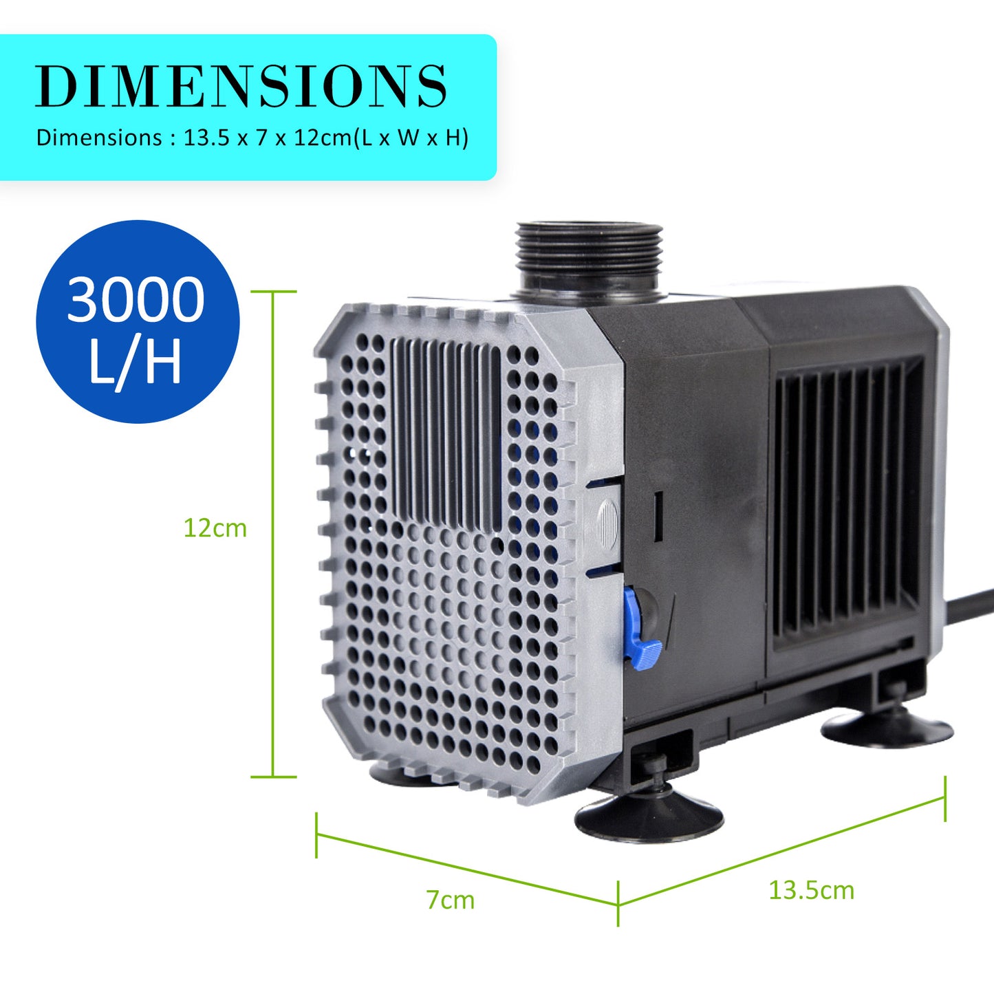 Aquarium Submersible Pond Water Pump 3000L/H