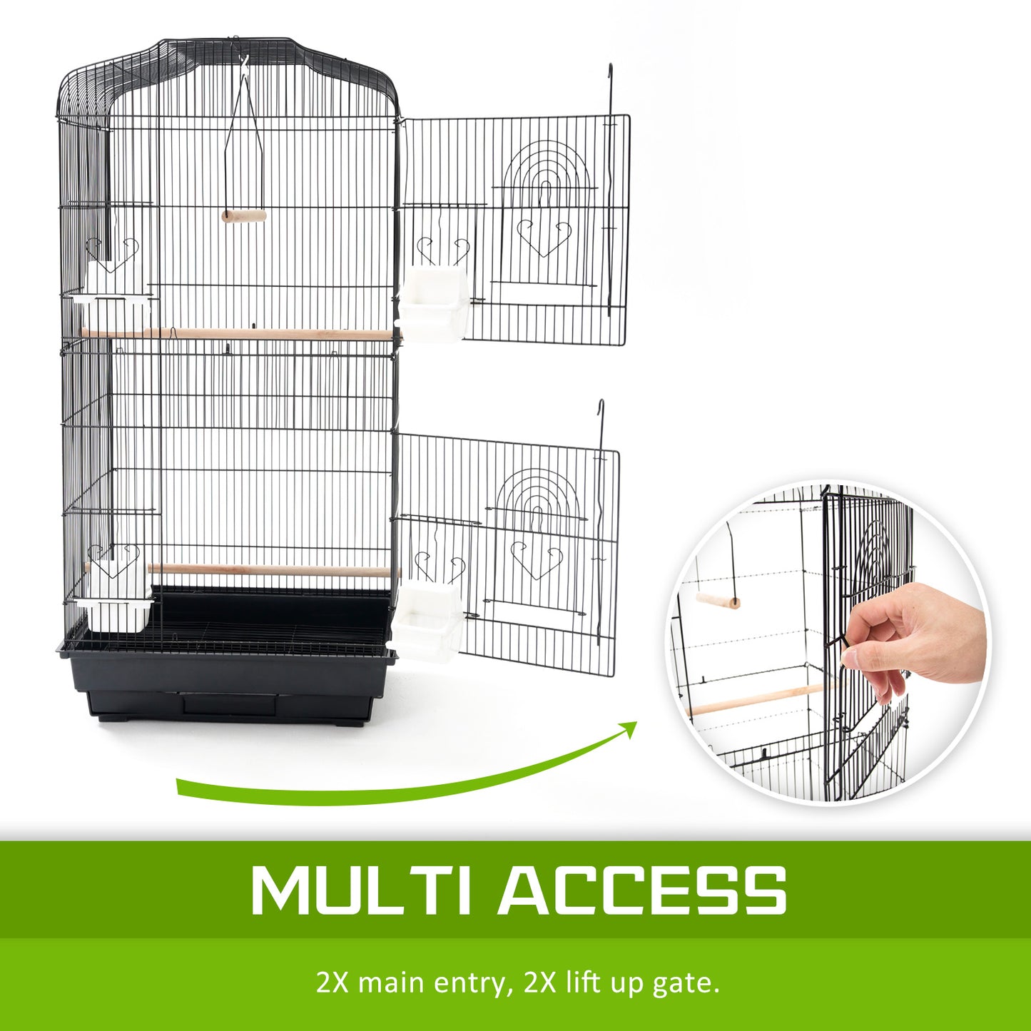 Bird Cage Parrot Aviary 2in1 Design 92cm