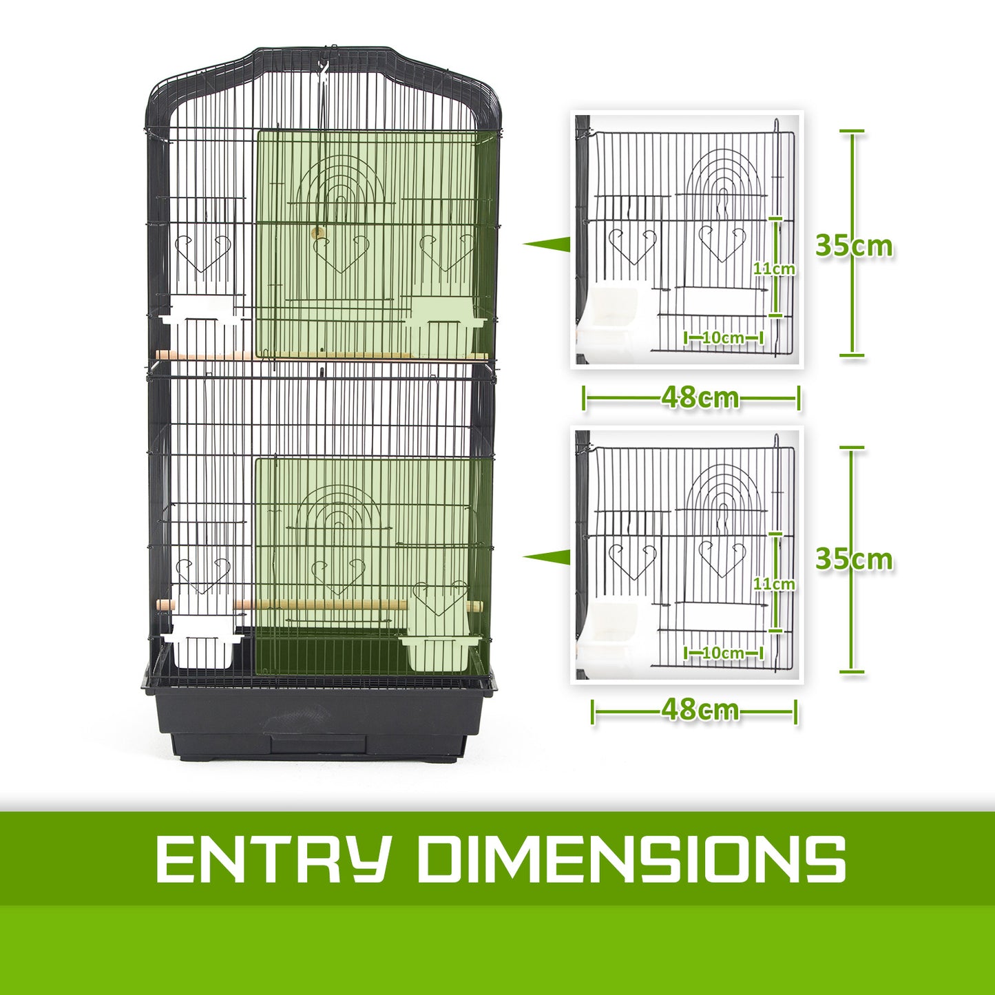 Bird Cage Parrot Aviary 2in1 Design 92cm