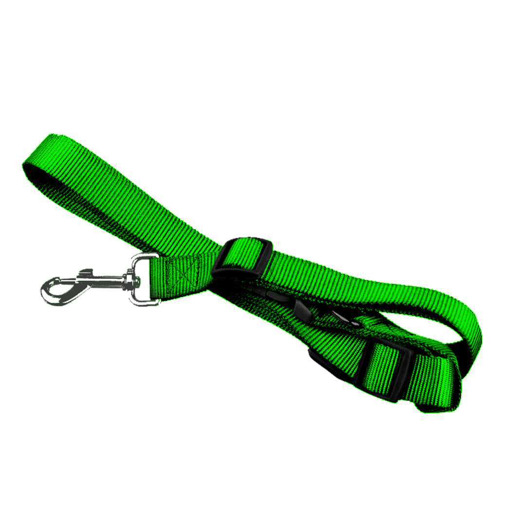 Adjustable Hands Free Dog Leash Waist Belt Green