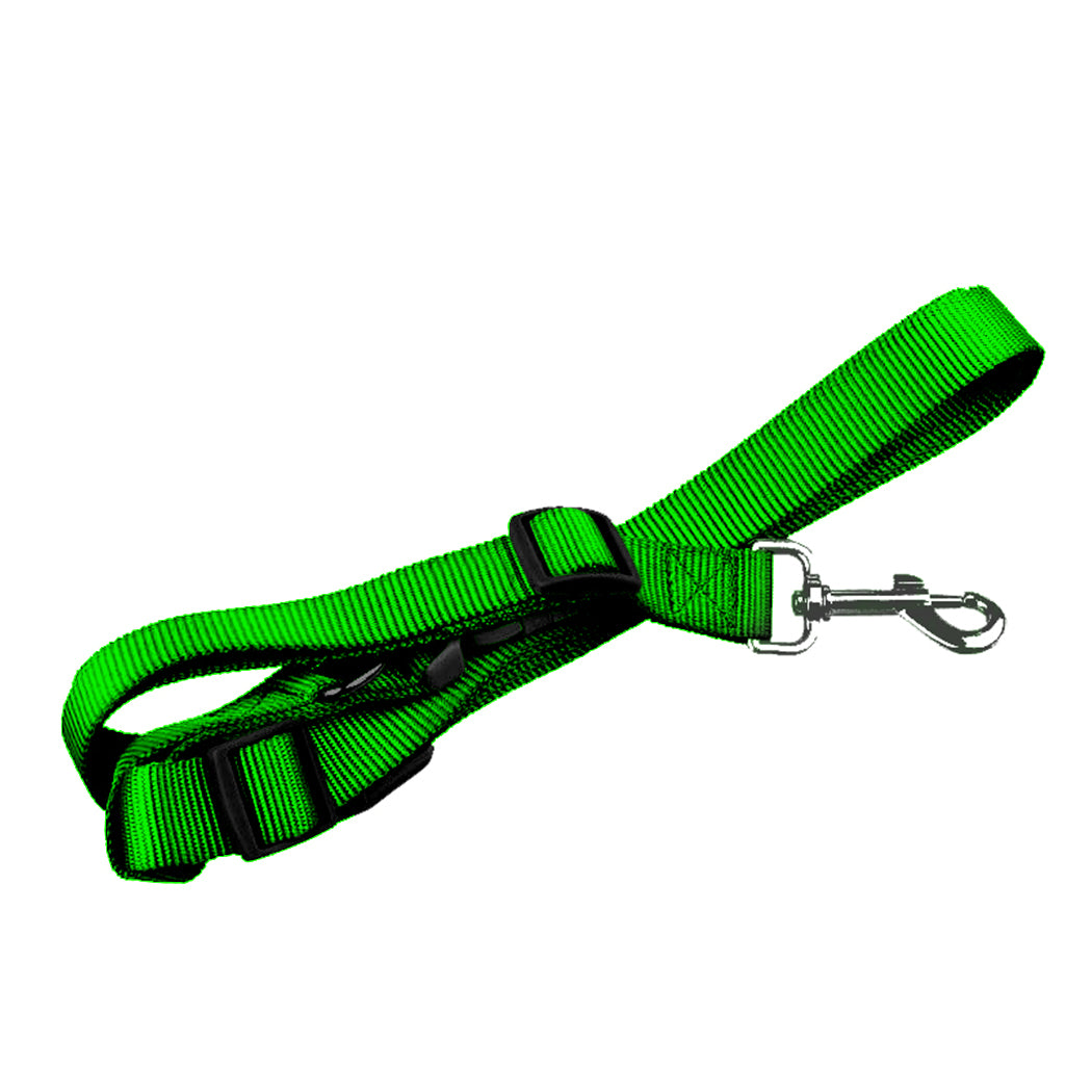 Adjustable Hands Free Dog Leash Waist Belt Green