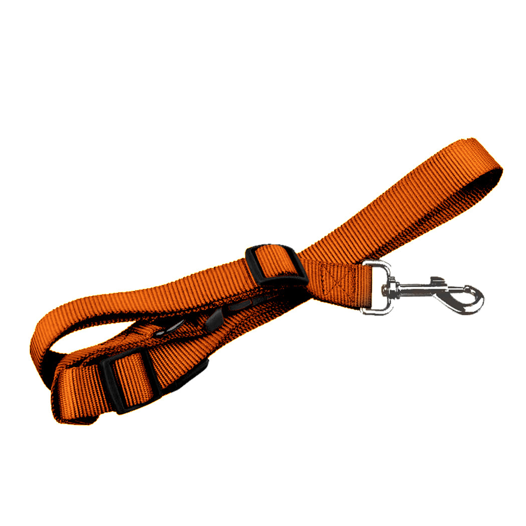 Adjustable Dog Hands Free Leash Waist Belt Buddy Jogging Walking Running Orange