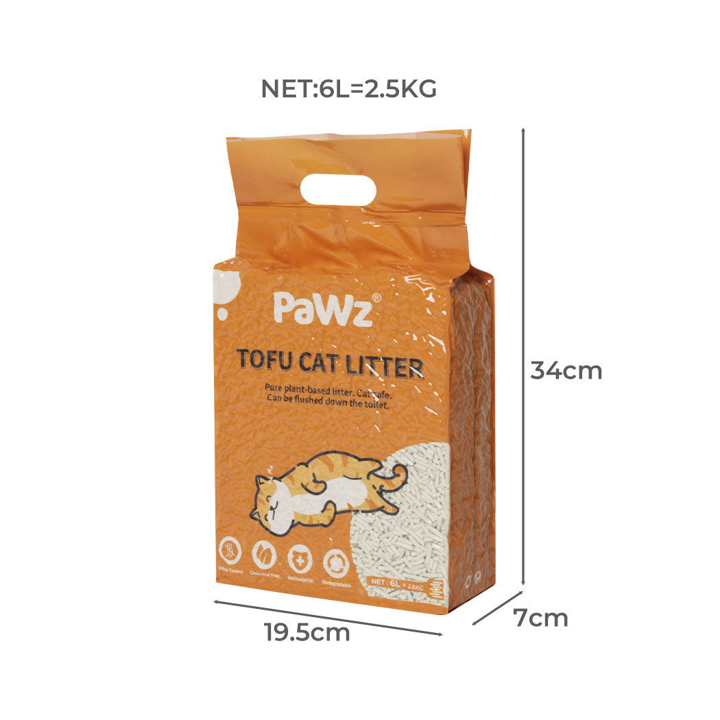 2.5kg Tofu Cat Litter Clumping Flushable Fast Super Absorbent Natural x4