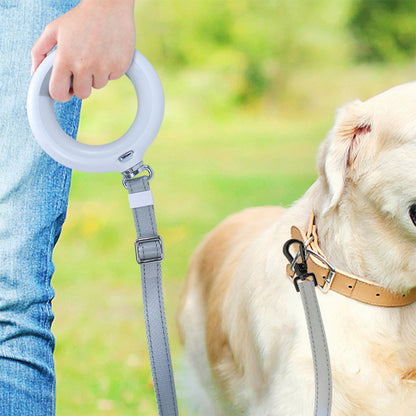 PaWz LED Dog Leash Lead Walking Rope Flashlight Heavy Duty 45kg Capacity White